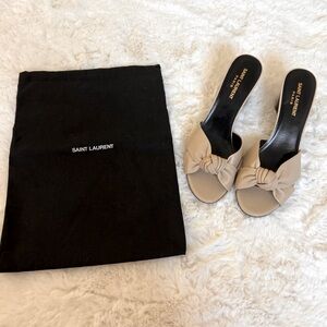 New - Saint Laurent - Bianca Knot Slip-On Sandal - Women - Cotton - 9.5US/39.5EU